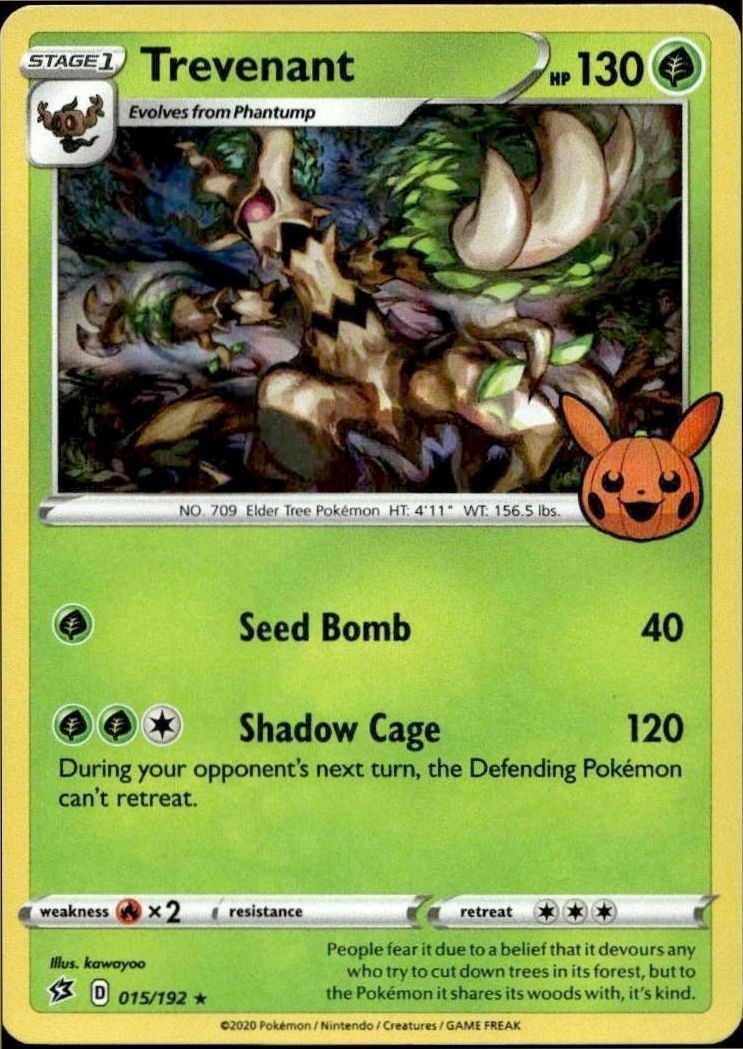 2022 Pokémon Rebel Clash Trevenant #015/192 Pokémon card front