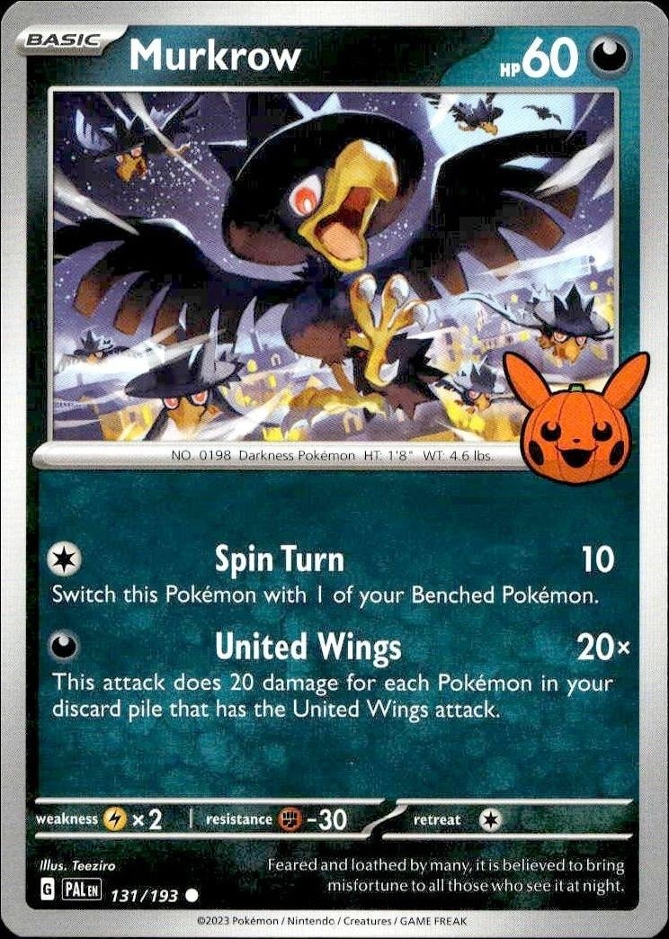 2023 Pokémon Paldea Evolved Murkrow #131/193 trading card