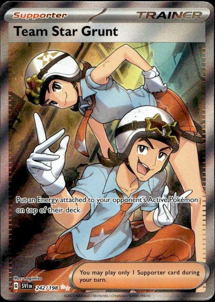 2023 Pokémon Scarlet & Violet Team Star Grunt #242/198 trading card