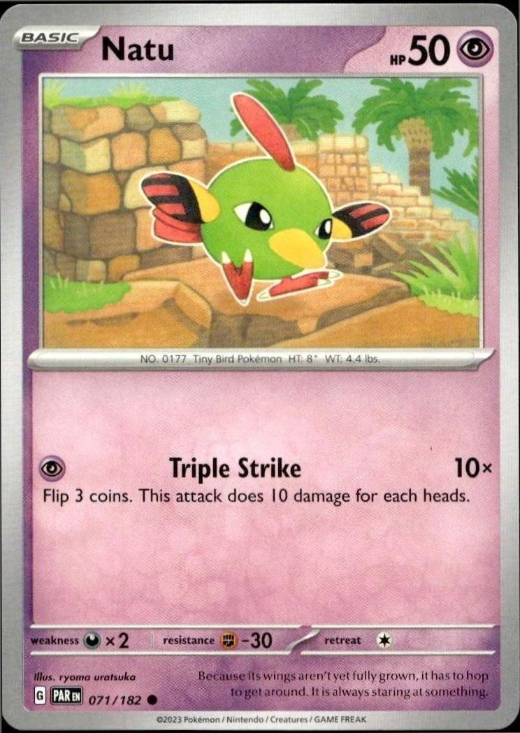 2023 Pokémon Paradox Rift Natu #071/182 Pokémon card front