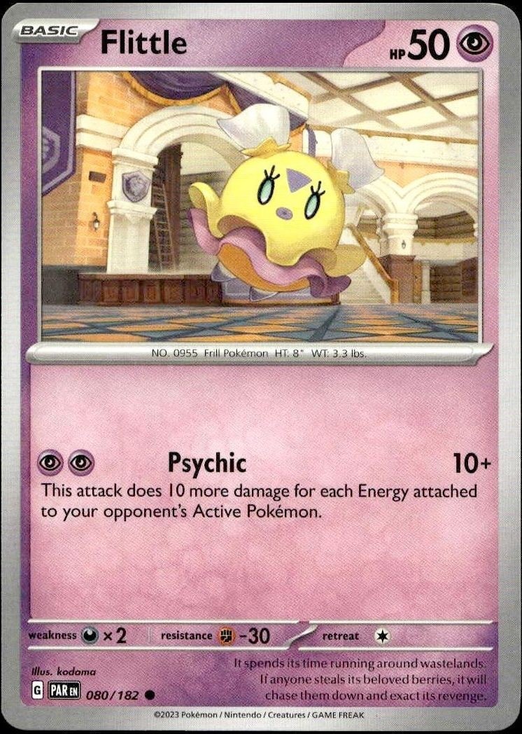 2023 Pokémon Paradox Rift Flittle #080/182 Pokémon card front