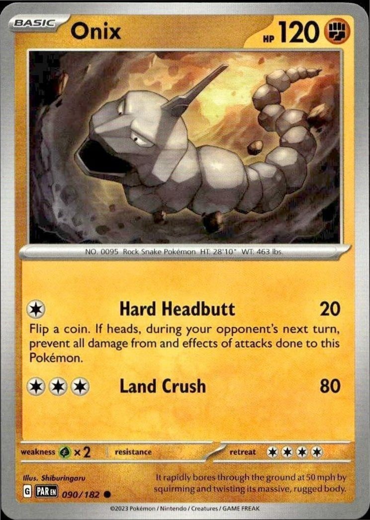 2023 Pokémon Paradox Rift Onix #090/182 trading card