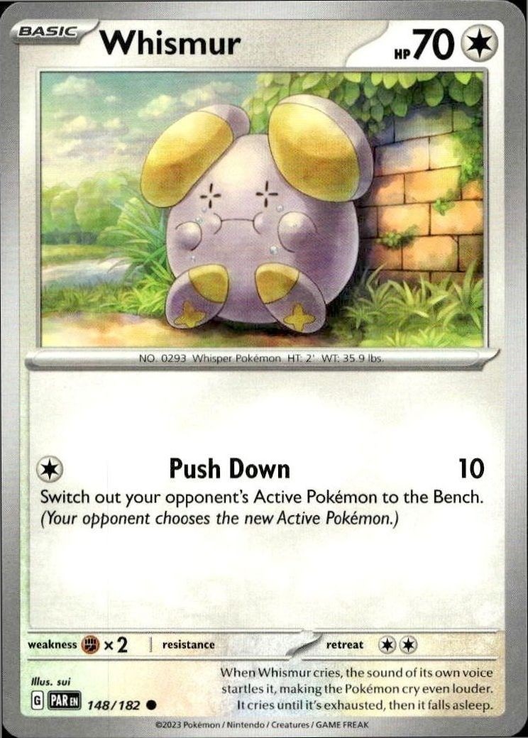 2023 Pokémon Paradox Rift Whismur #148/182 Pokémon card front