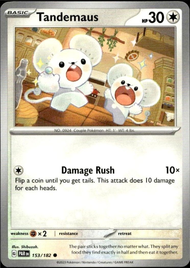 2023 Pokémon Paradox Rift Tandemaus #153/182 Pokémon card front