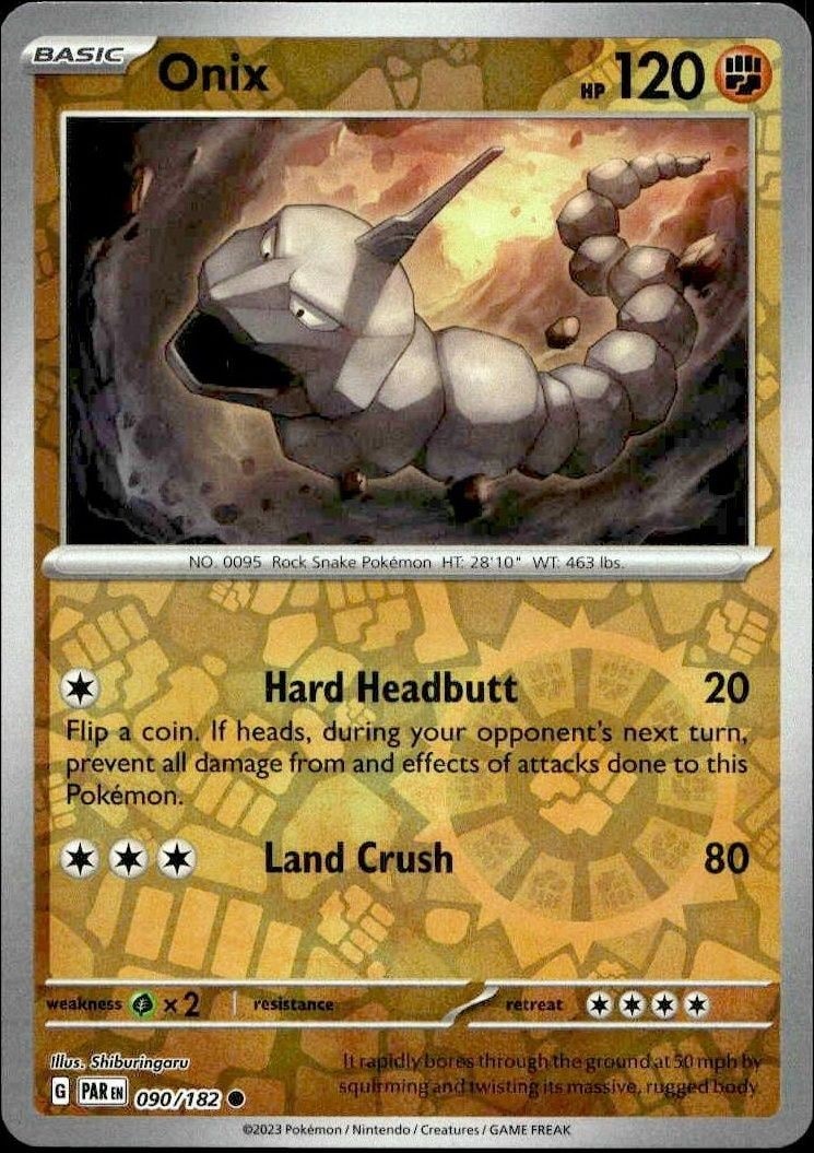 2023 Pokémon Paradox Rift Onix #090/182 trading card