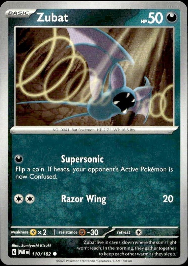 2023 Pokémon Paradox Rift Zubat #110/182 trading card