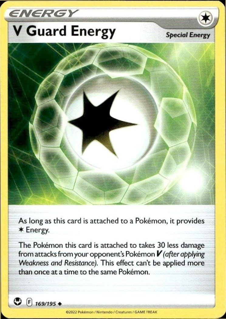 2022 Pokémon Silver Tempest V Guard Energy #169/195 trading card