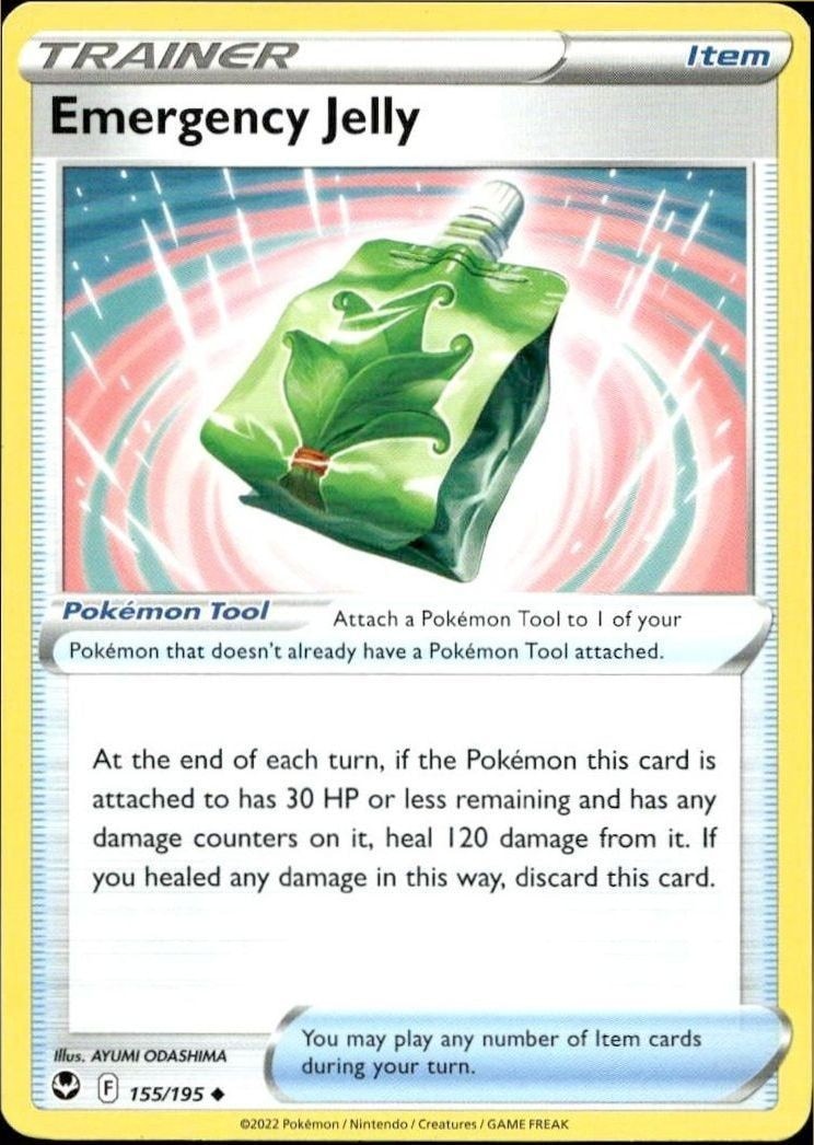 2022 Pokémon Silver Tempest Emergency Jelly #155/195 trading card
