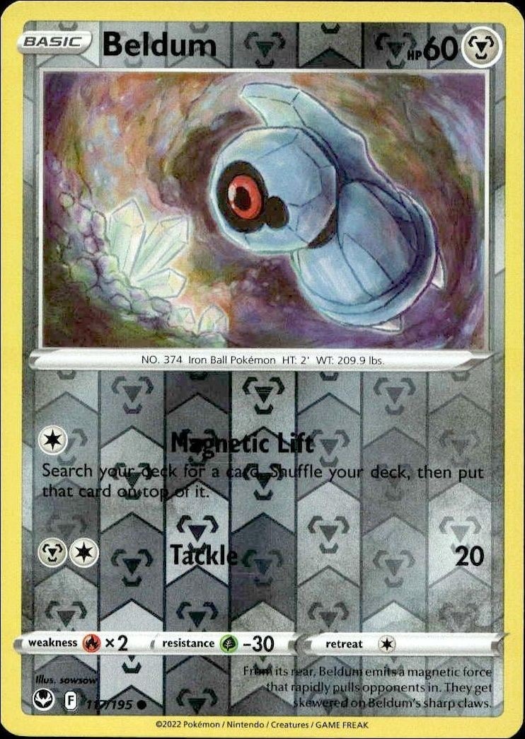 2022 Pokémon Silver Tempest Beldum #117/195 Pokémon card front