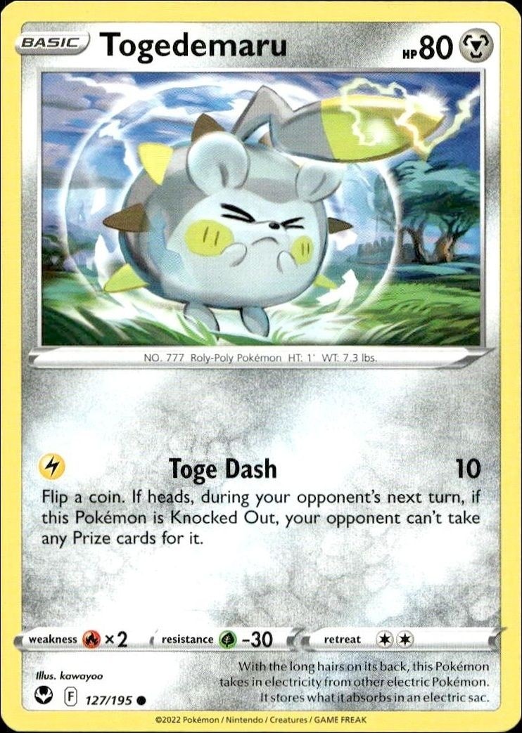 2022 Pokémon Silver Tempest Togedemaru #127/195 Pokémon card front