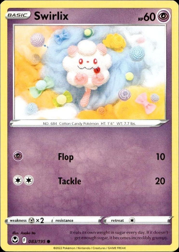 2022 Pokémon Silver Tempest Swirlix #083/195 trading card