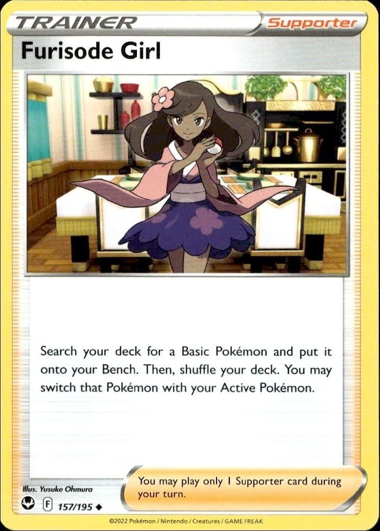 2022 Pokémon Silver Tempest Furisode Girl #157/195 Pokémon card front