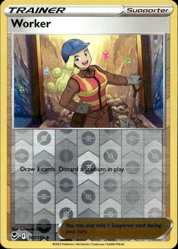 2022 Pokémon Silver Tempest Worker #167/195 trading card