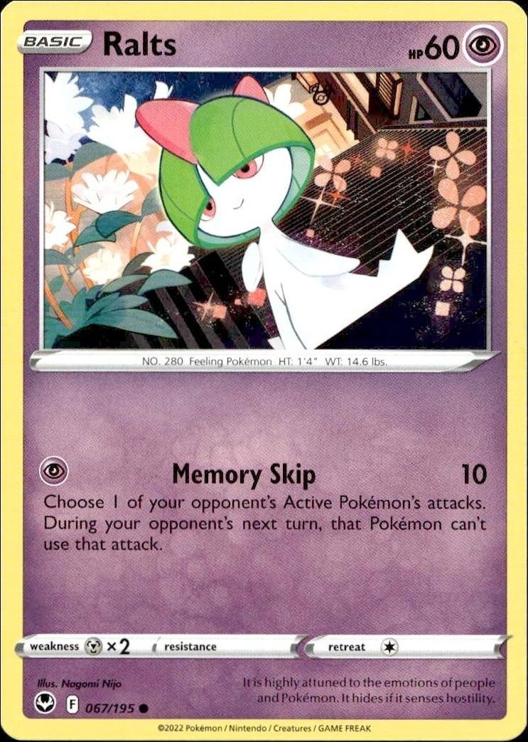 2022 Pokémon Silver Tempest Ralts #067/195 trading card