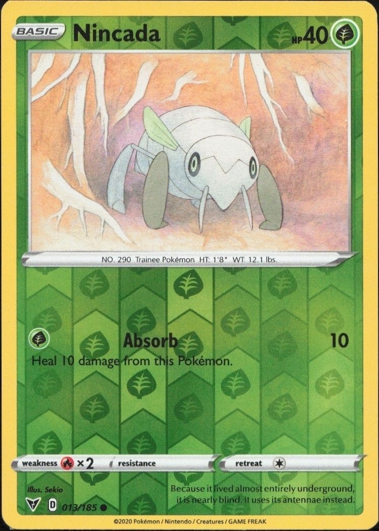 2020 Pokémon Vivid Voltage Nincada #013/185 Pokémon card front