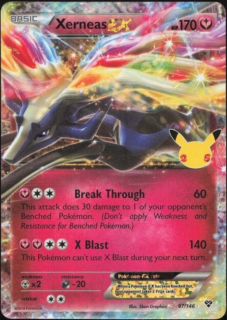 2021 Pokémon Celebrations Xerneas-EX #097/146 trading card