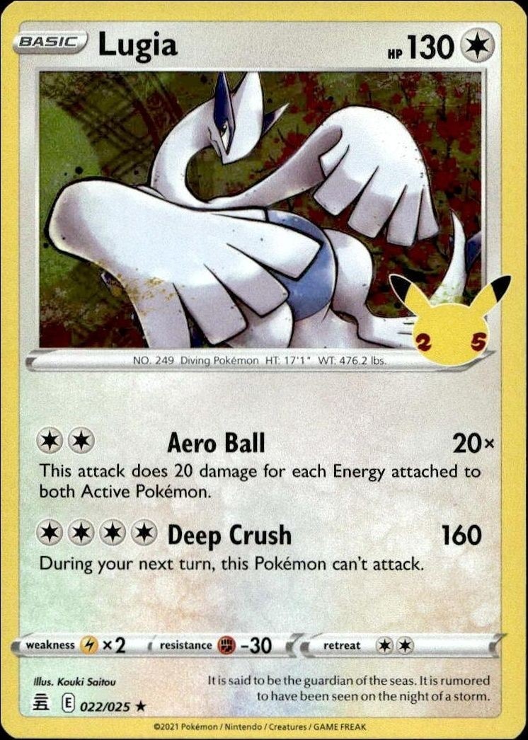 2021 Pokémon Celebrations Lugia #022/025 Pokémon card front