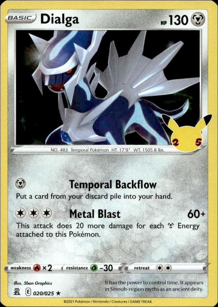 2021 Pokémon Celebrations Dialga #020/025 Pokémon card front