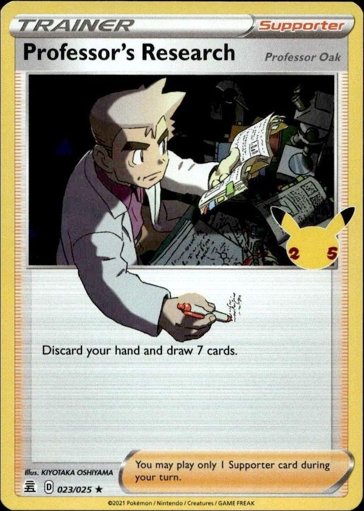 2021 Pokémon Celebrations Professor's Research (Professor Oak) #023/025 trading card