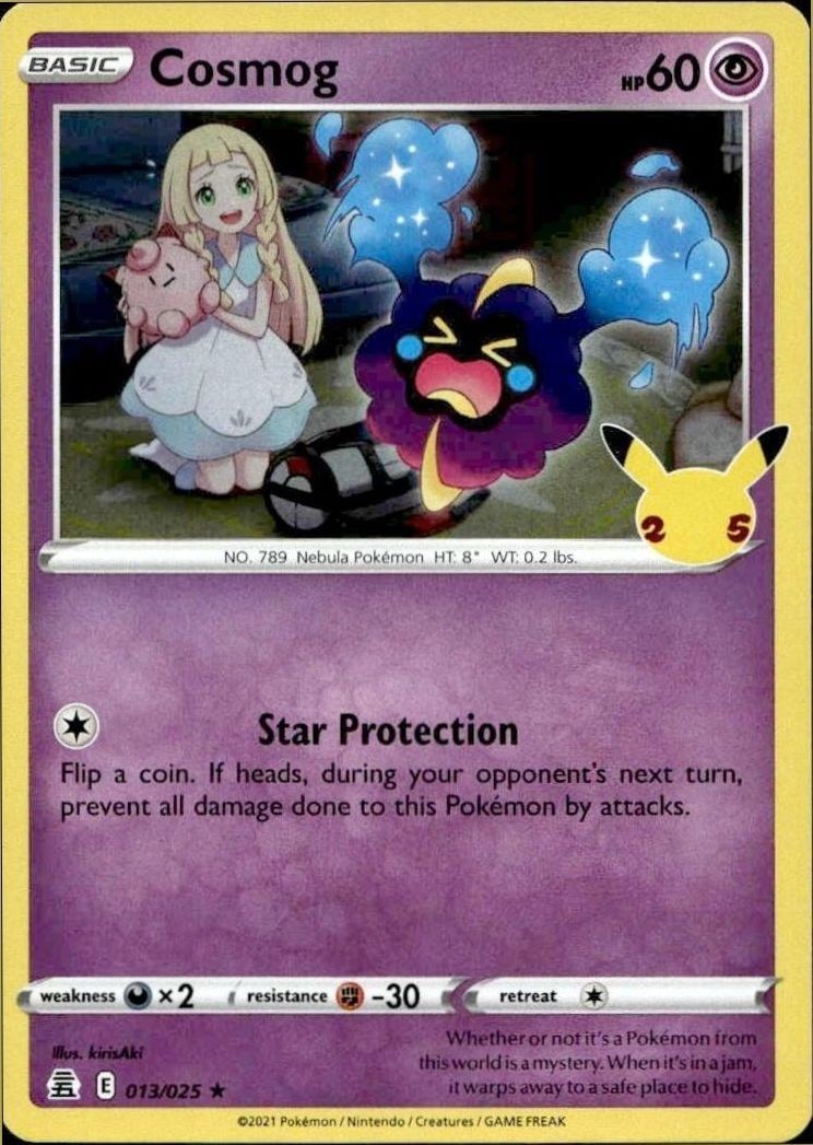 2021 Pokémon Celebrations Cosmog #013/025 trading card