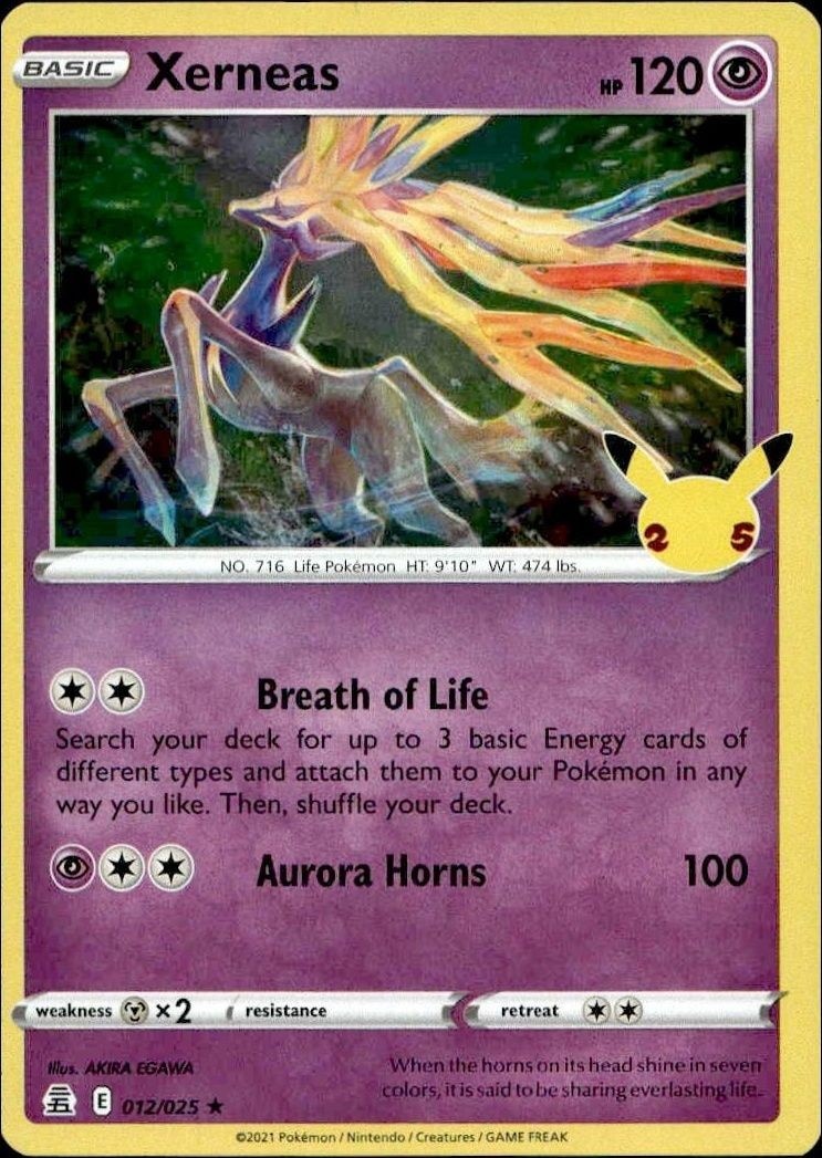 2021 Pokémon Celebrations Xerneas #012/025 Pokémon card front
