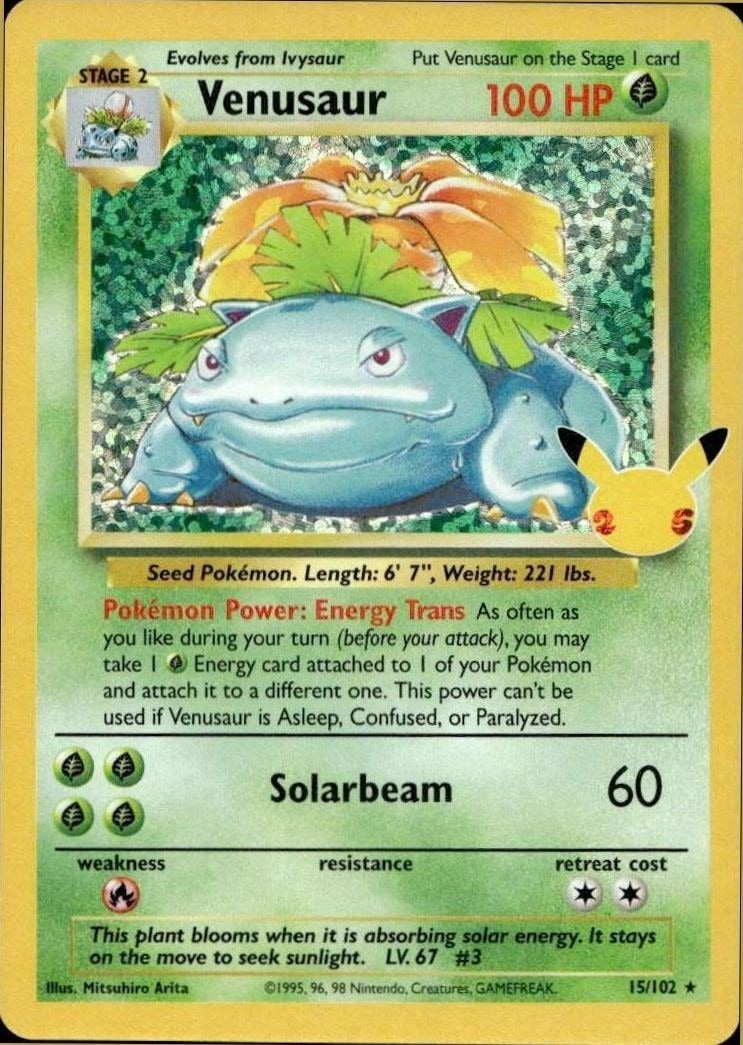 2021 Pokémon Celebrations Venusaur #015/102 trading card