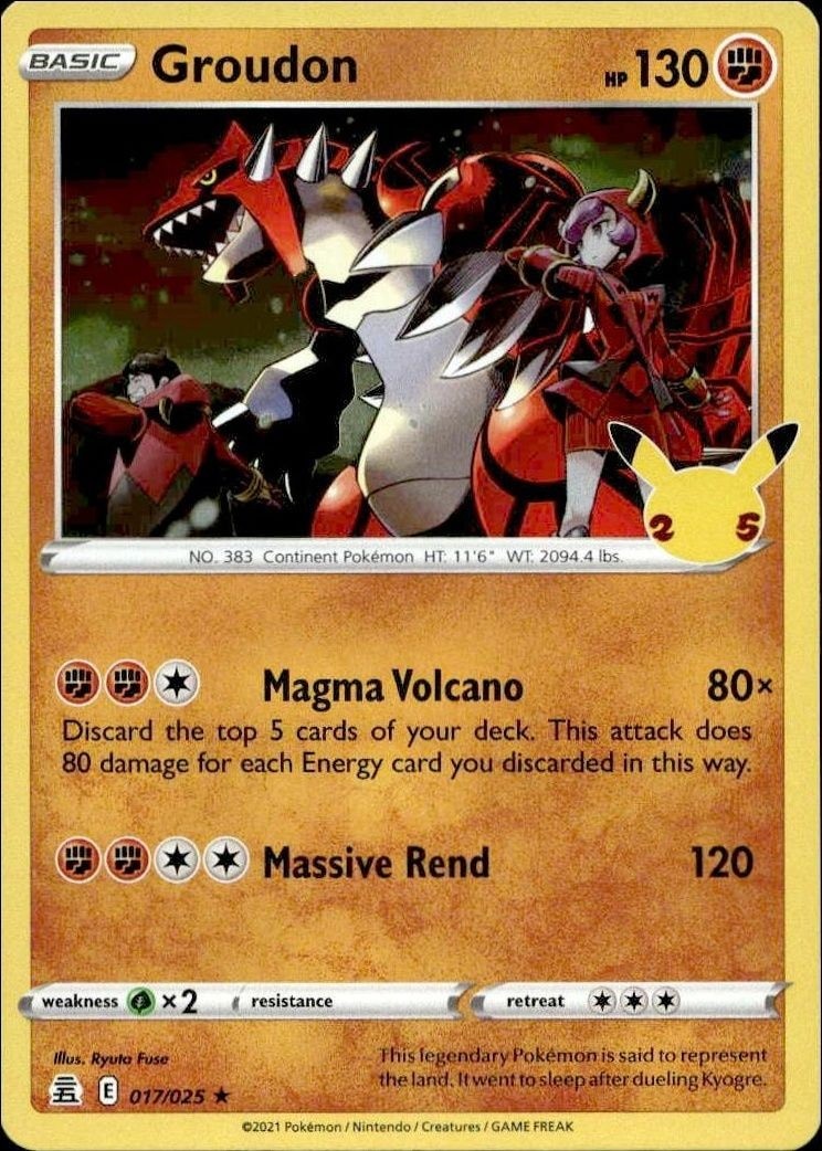 2021 Pokémon Celebrations Groudon #017/025 trading card