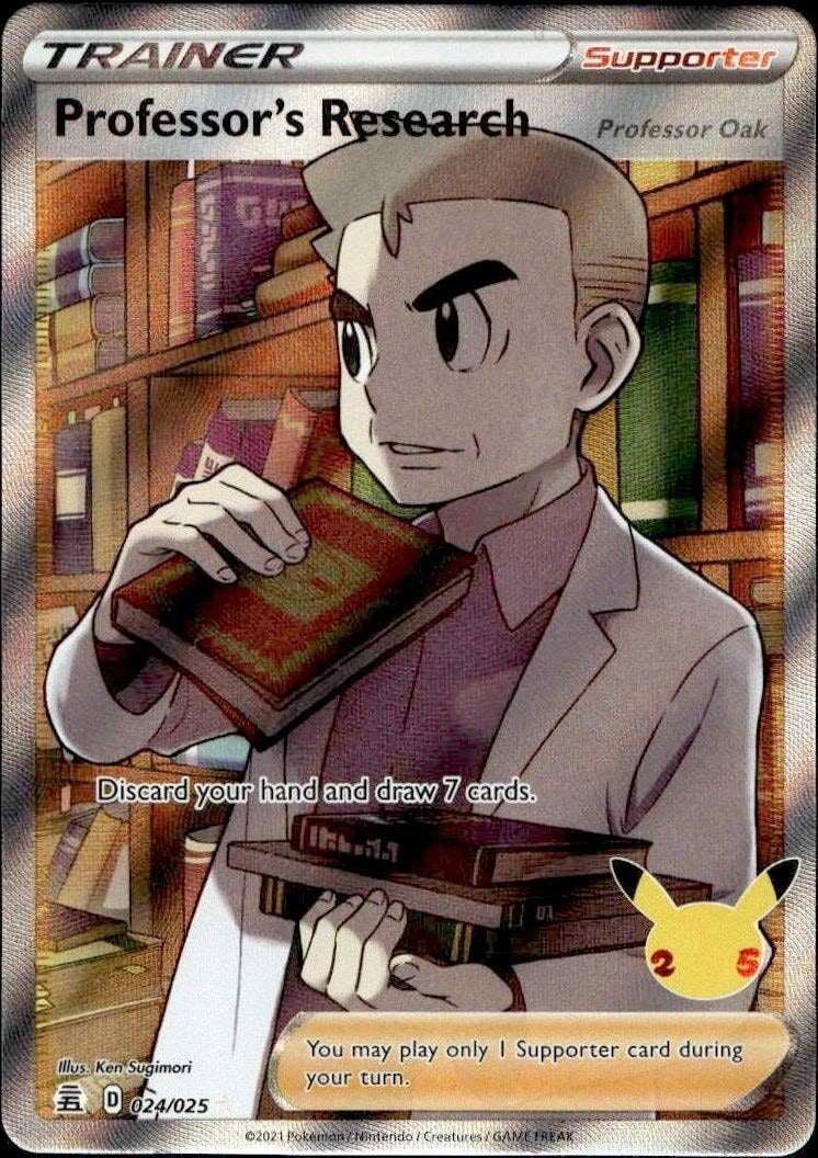 2021 Pokémon Celebrations Professor's Research (Professor Oak) #024/025 trading card