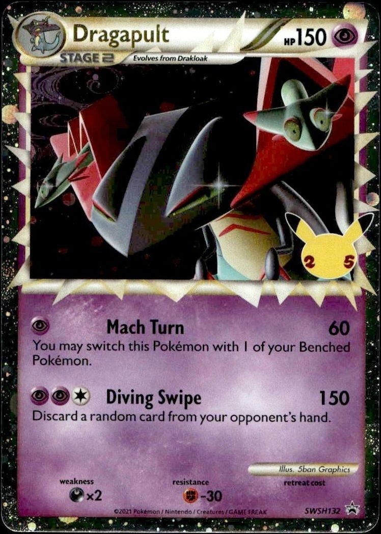 2019 Pokémon SWSH Black Star Promos Dragapult #SWSH132 trading card