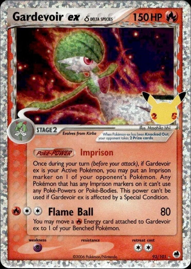 2021 Pokémon Celebrations Gardevoir ex δ #093/101 trading card