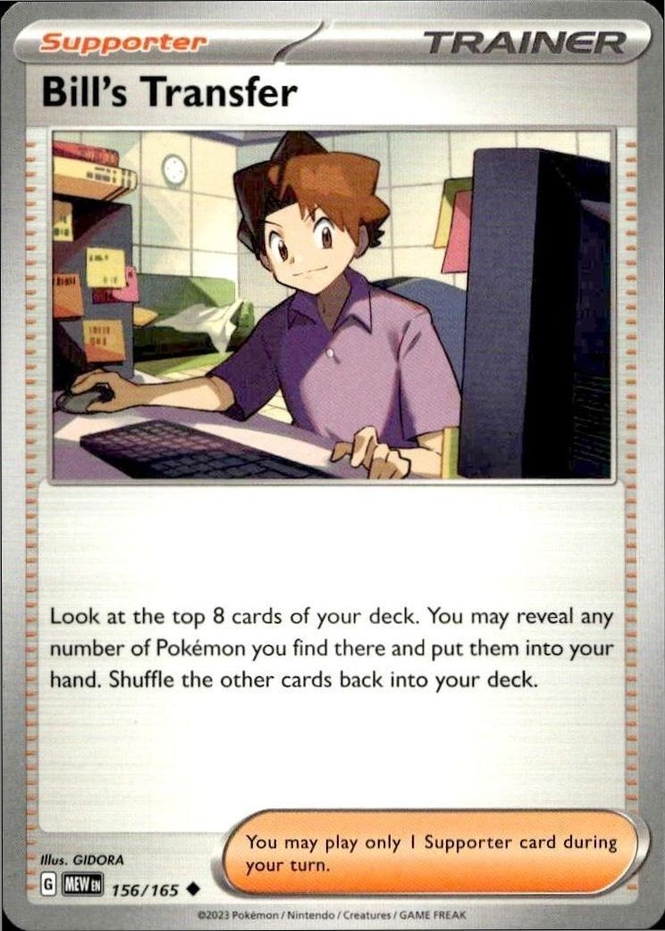 2023 Pokémon 151 Bill's Transfer #156/165 trading card