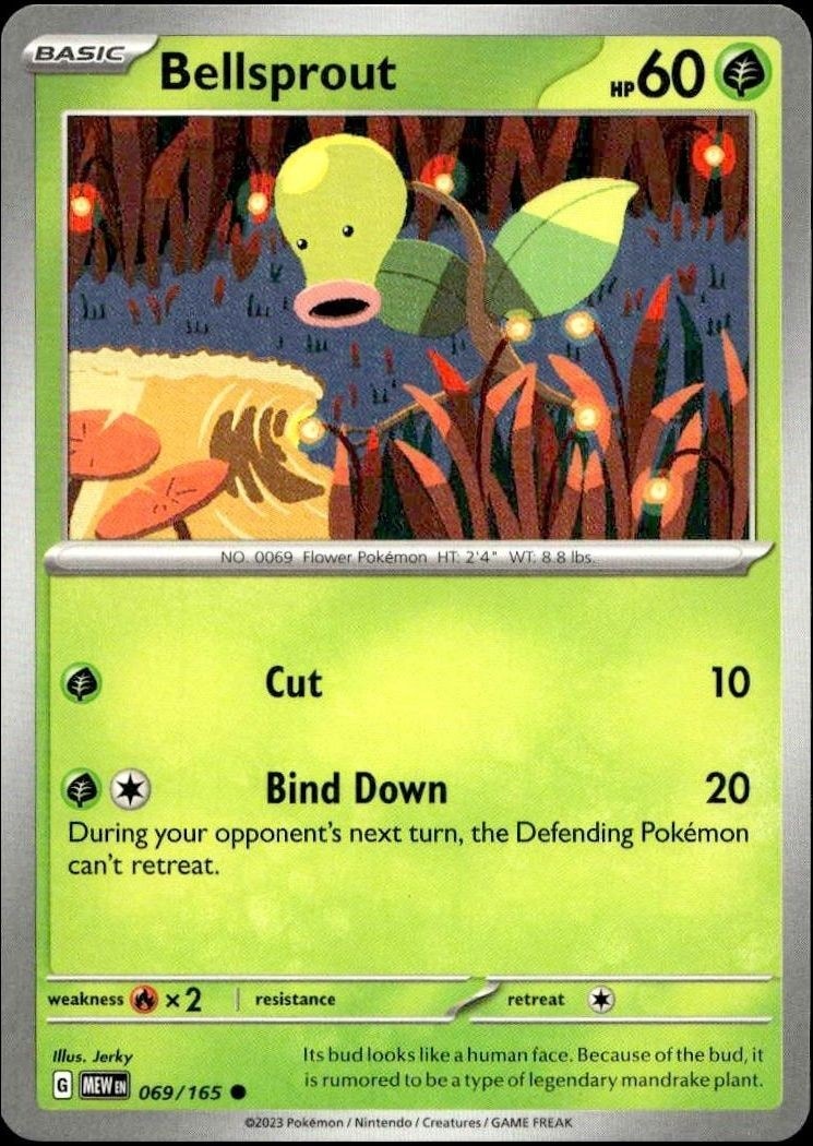 2023 Pokémon 151 Bellsprout #069/165 trading card