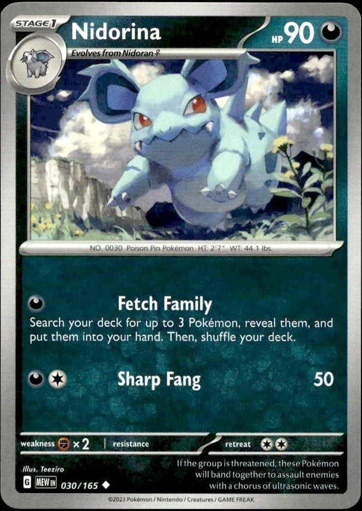 2023 Pokémon 151 Nidorina #030/165 trading card