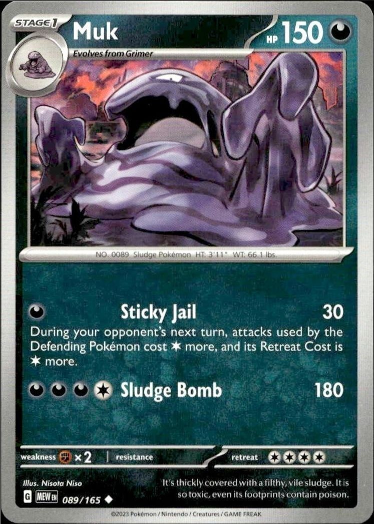 2023 Pokémon 151 Muk #089/165 trading card