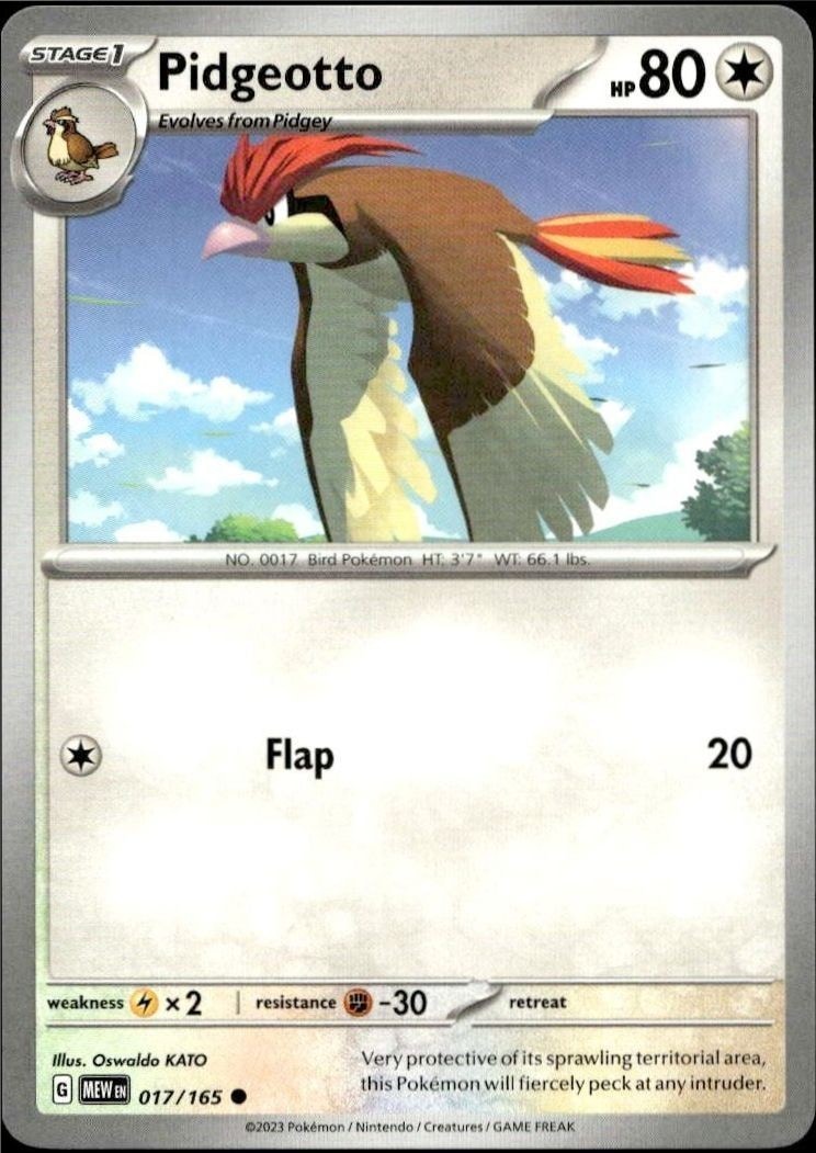 2023 Pokémon 151 Pidgeotto #017/165 trading card