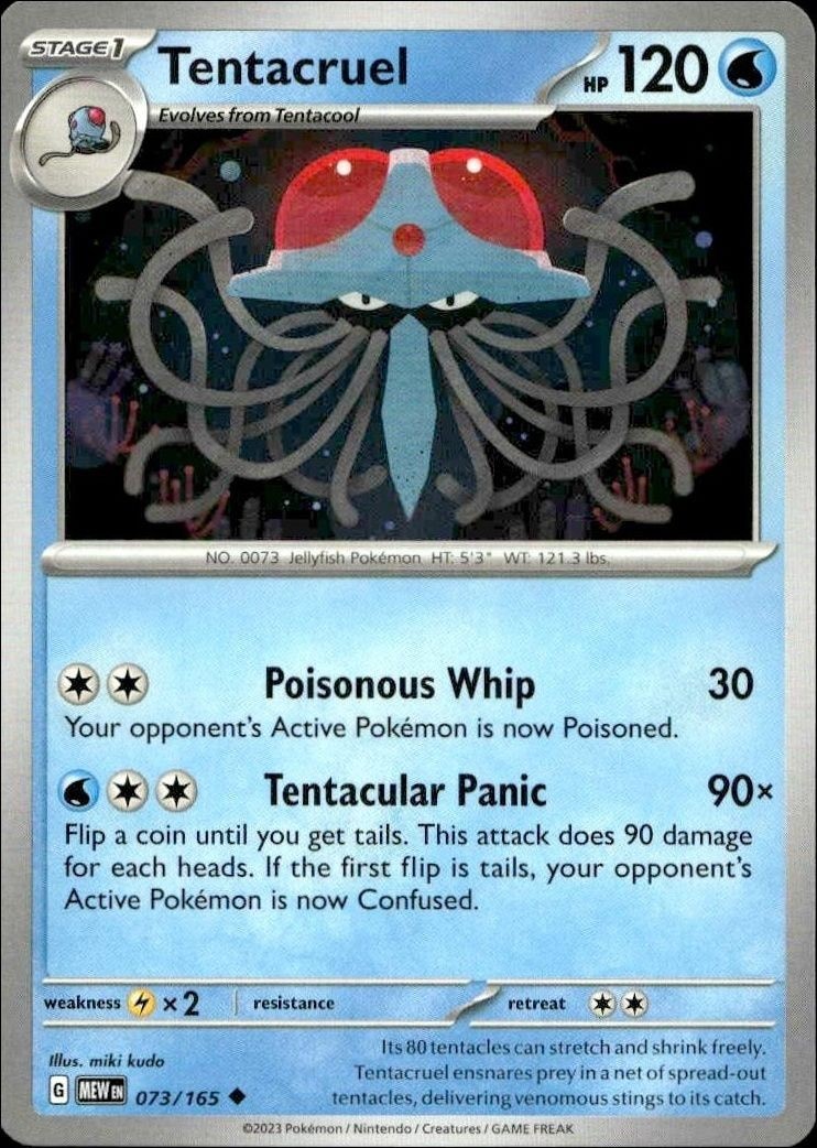 2023 Pokémon 151 Tentacruel #073/165 trading card
