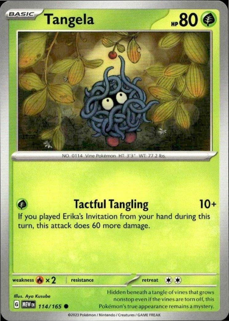 2023 Pokémon 151 Tangela #114/165 trading card
