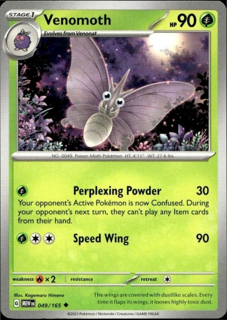 2023 Pokémon 151 Venomoth #049/165 trading card