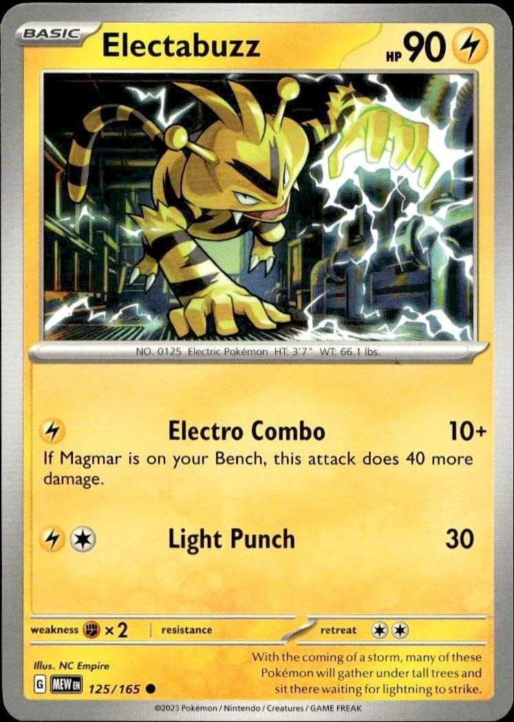 2023 pokemon 151 Electabuzz #125/165