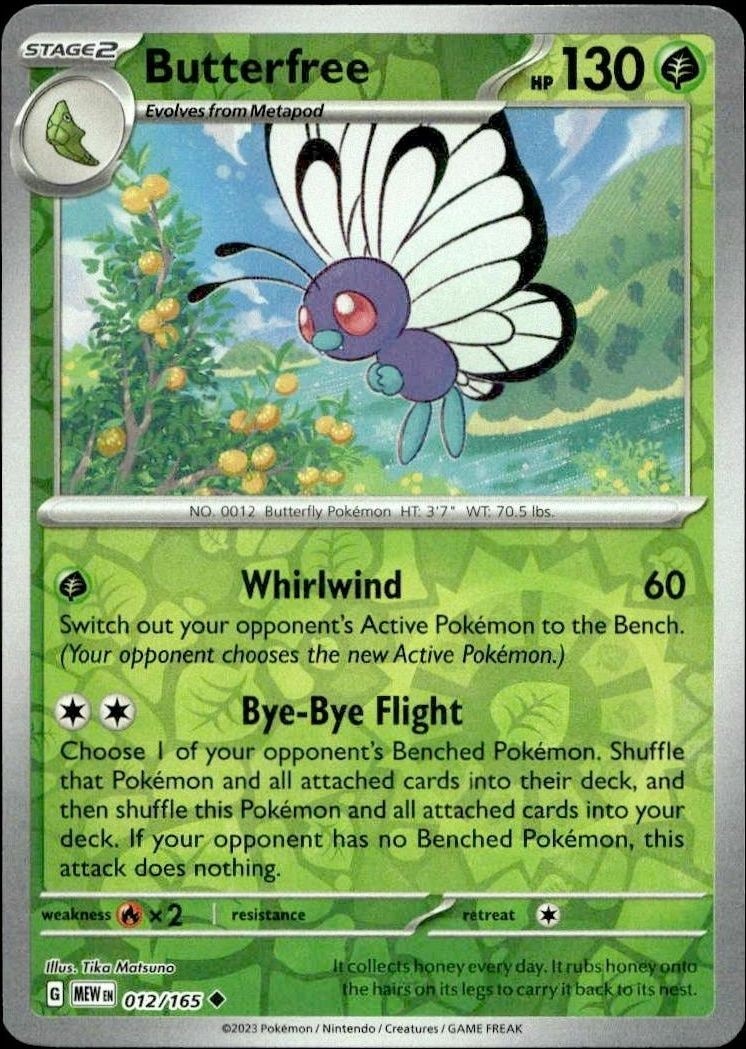 2023 pokemon 151 Butterfree #012/165