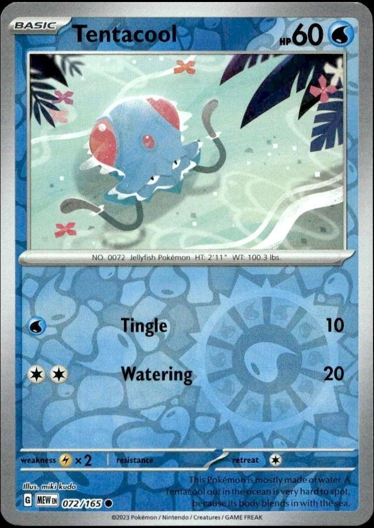 2023 Pokémon 151 Tentacool #072/165 Pokémon card front