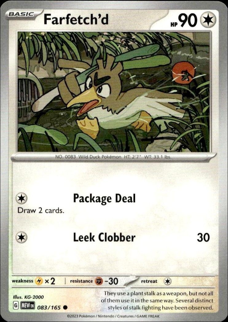2023 Pokémon 151 Farfetch'd #083/165 trading card