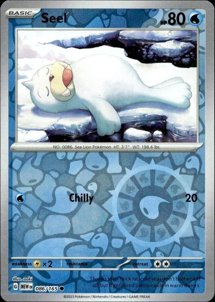 2023 pokemon 151 Seel #086/165