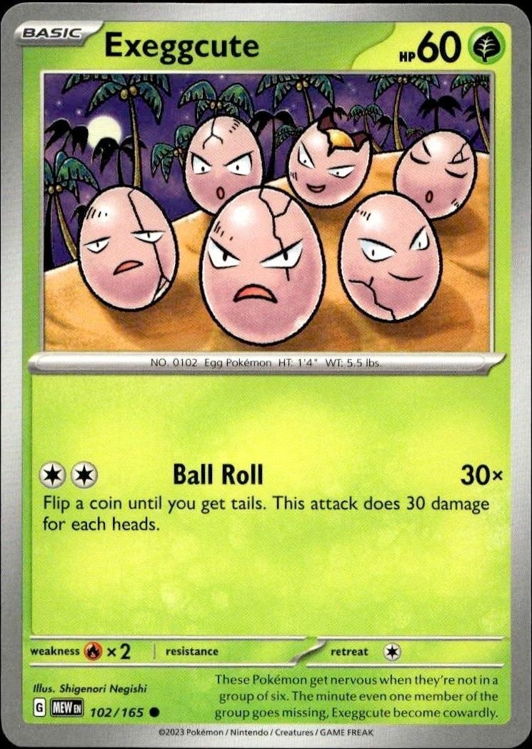 2023 Pokémon 151 Exeggcute #102/165 trading card