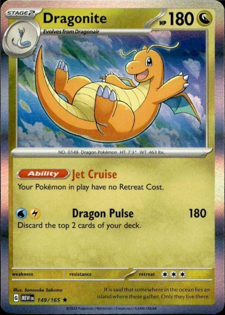 2023 pokemon 151 Dragonite #149/165