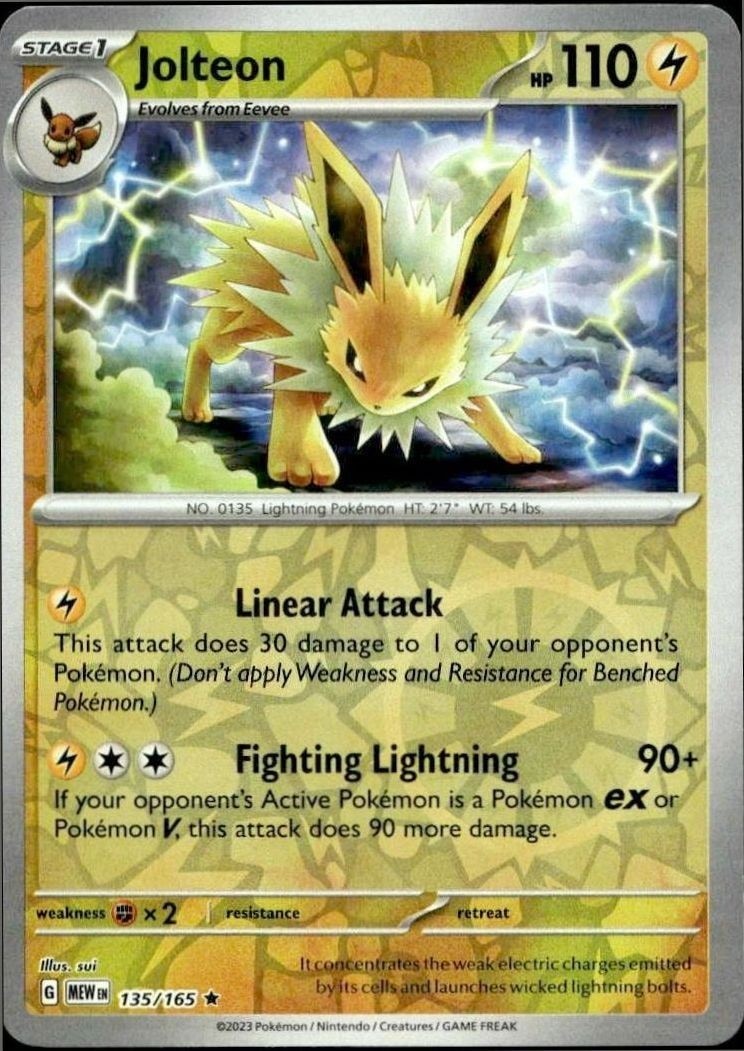 2023 Pokémon 151 Jolteon #135/165 trading card