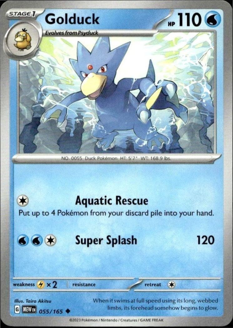 2023 Pokémon 151 Golduck #055/165 trading card