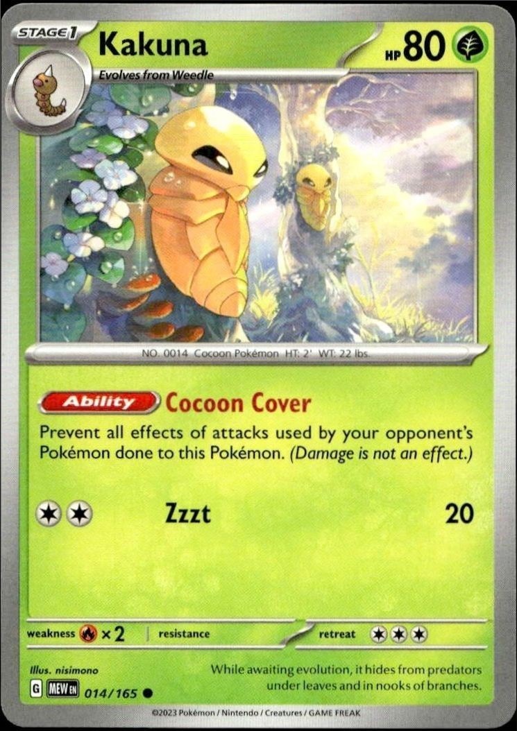2023 Pokémon 151 Kakuna #014/165 trading card