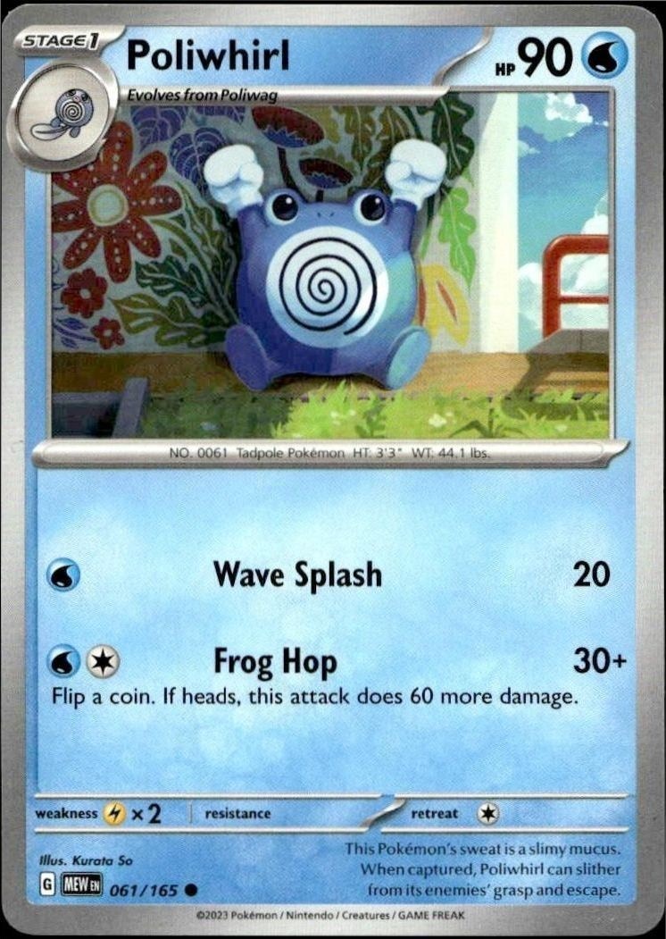 2023 Pokémon 151 Poliwhirl #061/165 trading card