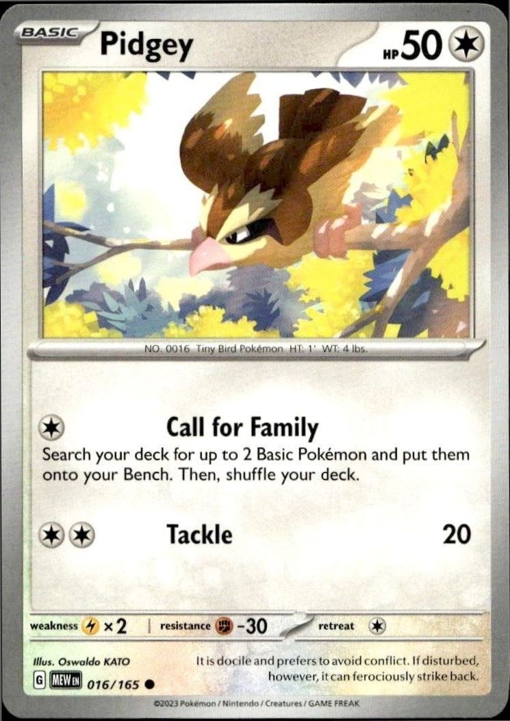 2023 Pokémon 151 Pidgey #016/165 Pokémon card front